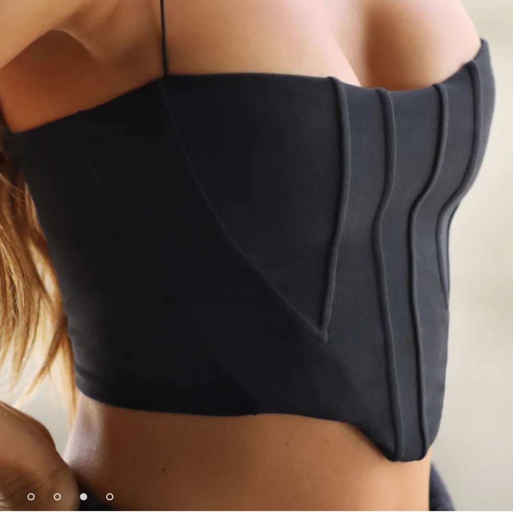 Joah Brown Contour Corset Bra s/m black sueded onyx NWT